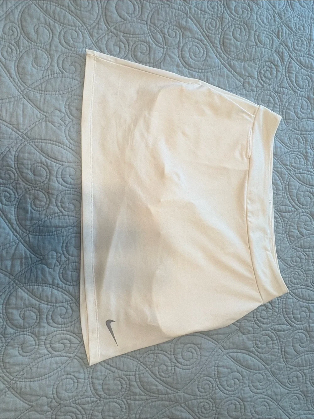 Nike Women's Cream Mini Athletic Skort with Silver Swoosh